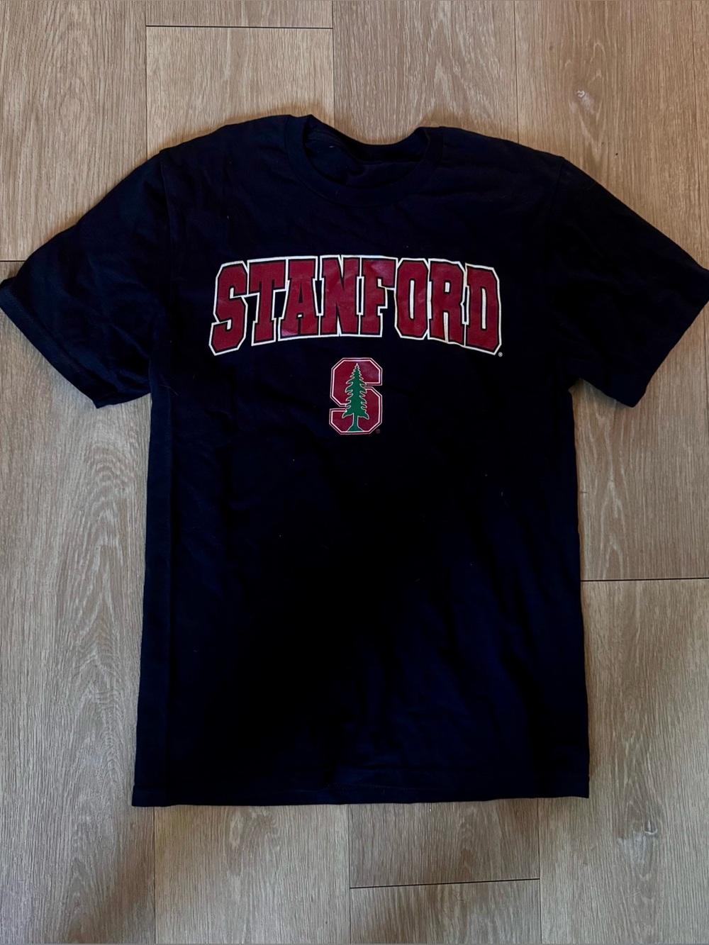 STANFORD Black Graphic Tee with Cardinal Logo - Womens Size Medium